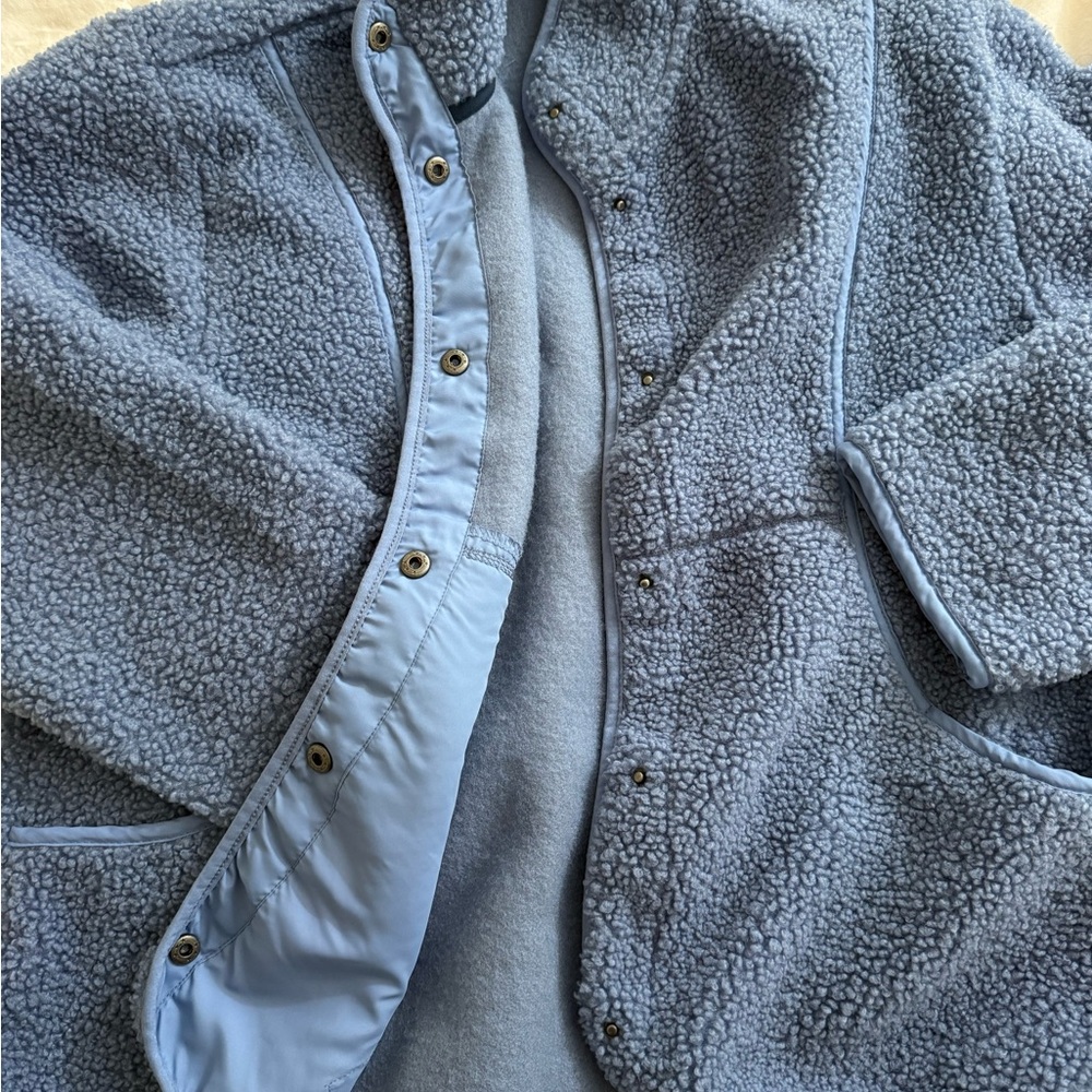 Avalanche Dusty Blue Sherpa Snap Jacket - Picture 3 of 4